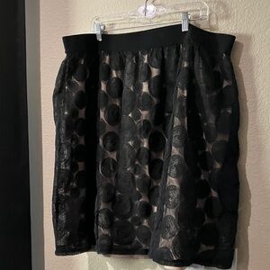 Lane Bryant Black Textured A-Line Skirt